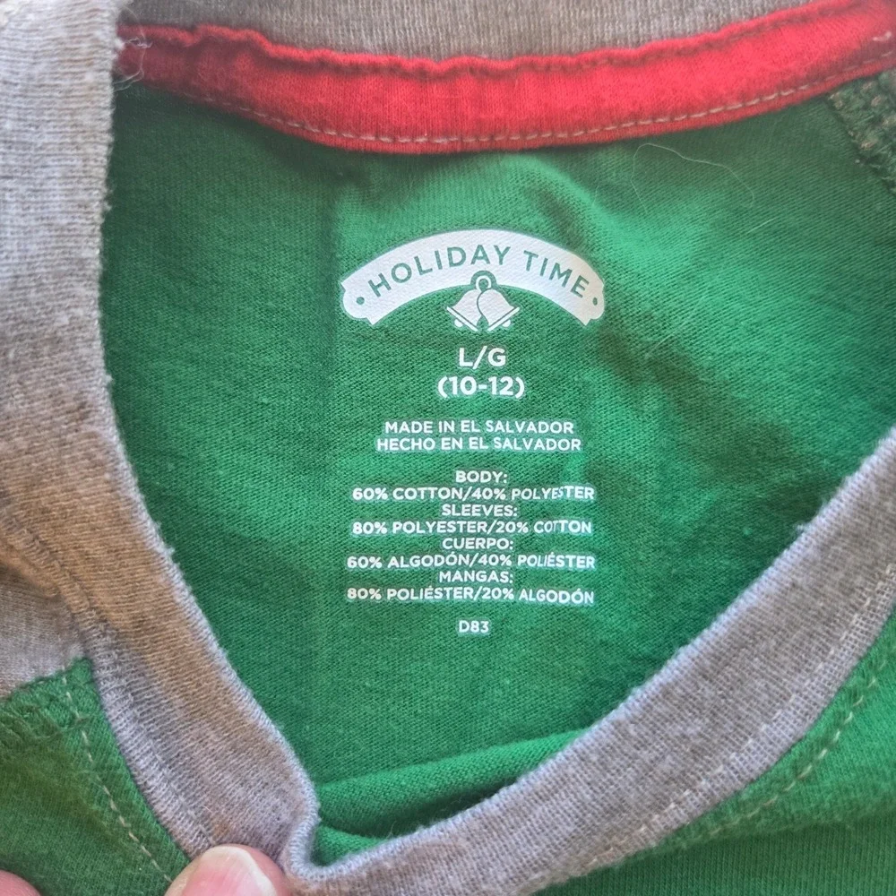 Holiday Time Kids L 10 12 Christmas Shirt Dear Santa  Been Goodish Green Kidcore